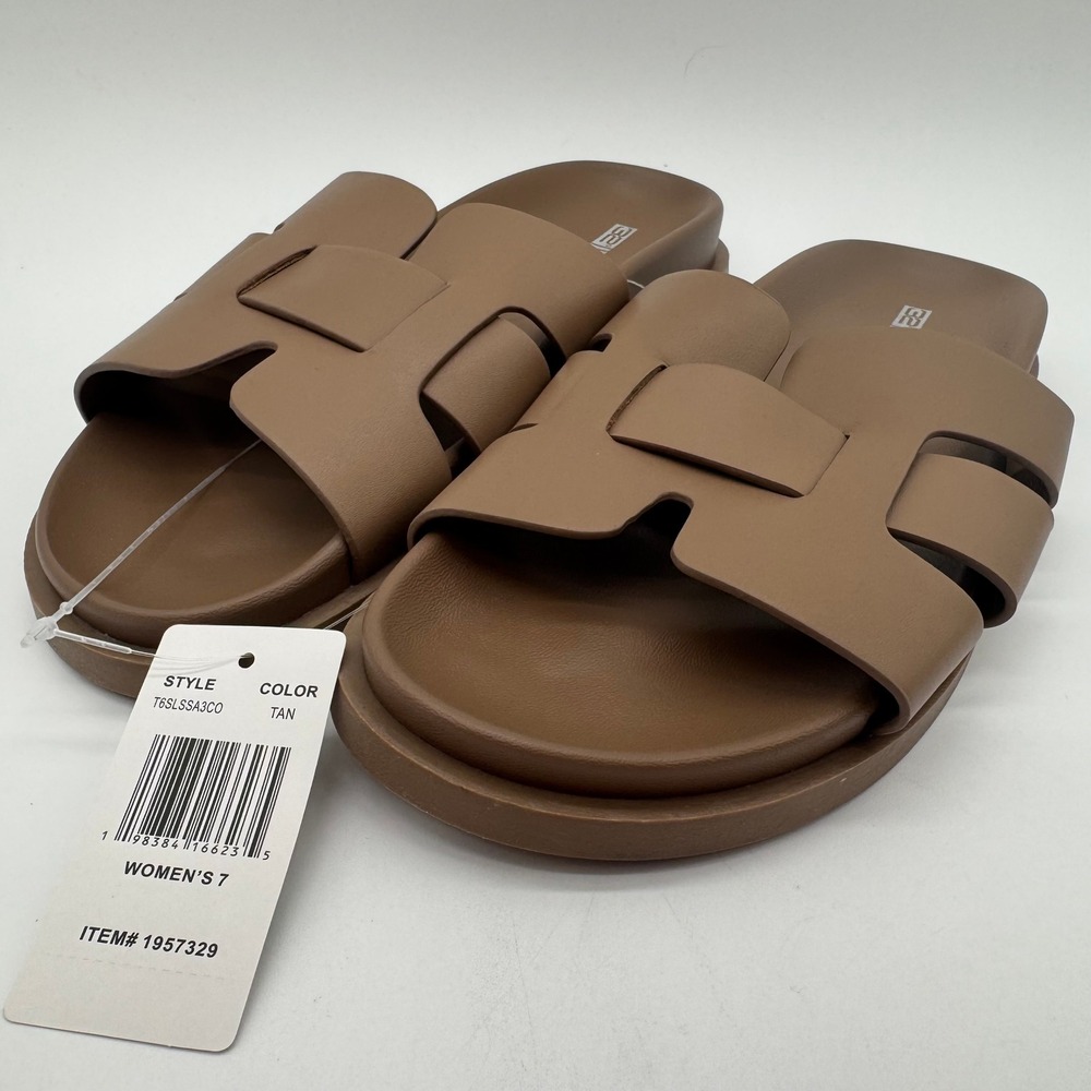 32 Degrees Cool H-Band Slide Sandals Tan Women's Size 7 New